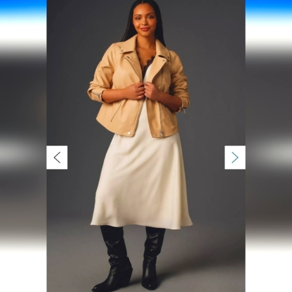 Anthropology faux leather moto Jacket SOLD OUT ONLINE.Great Fall/sping - Picture 8 of 13